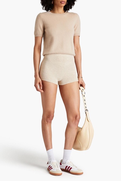 Ribbed cashmere-blend shorts