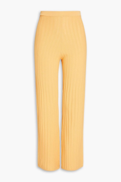 Ribbed-knit flared pants