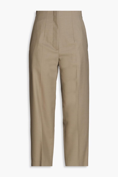 Twill straight-leg pants