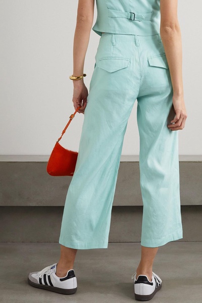 Dylan cropped linen-blend wide-leg pants