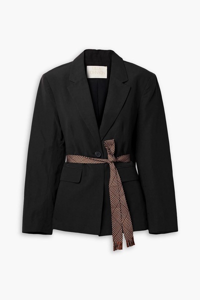 Ellery belted cotton, linen and silk-blend blazer