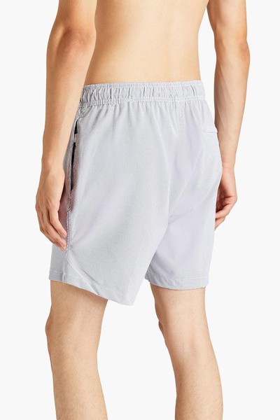 Short-length striped swim shorts