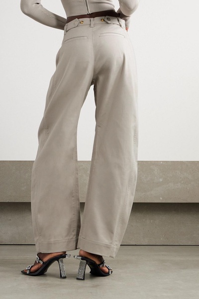 Arch cotton-blend canvas wide-leg pants