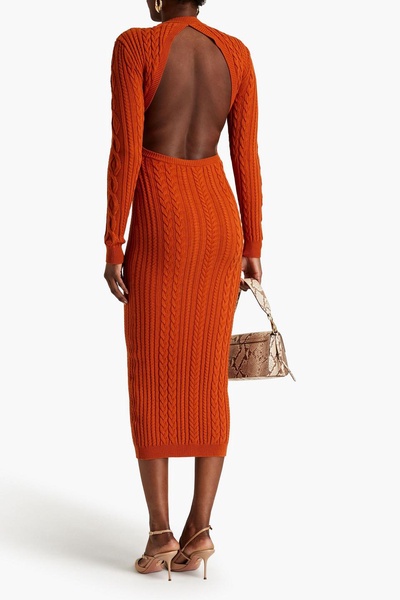 Eire open-back cable-knit midi dress