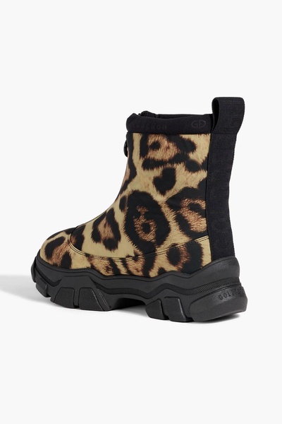 Stark leopard-print shell snow boots