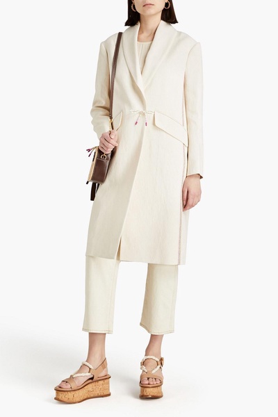 Cotton and linen-blend coat