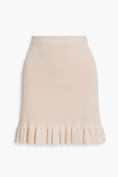 Ruffled stretch-knit mini skirt