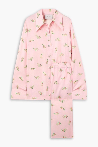 Floral-print satin pajama set