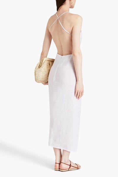 Sero twisted cutout linen maxi dress