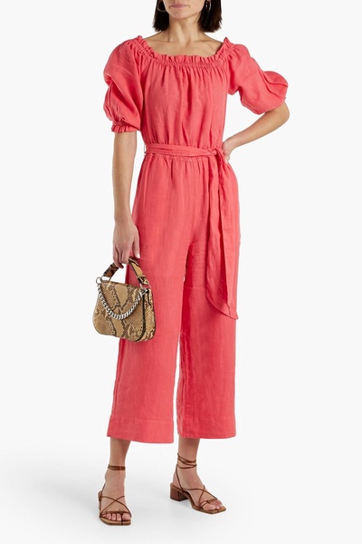 Josepha cropped linen wide-leg jumpsuit