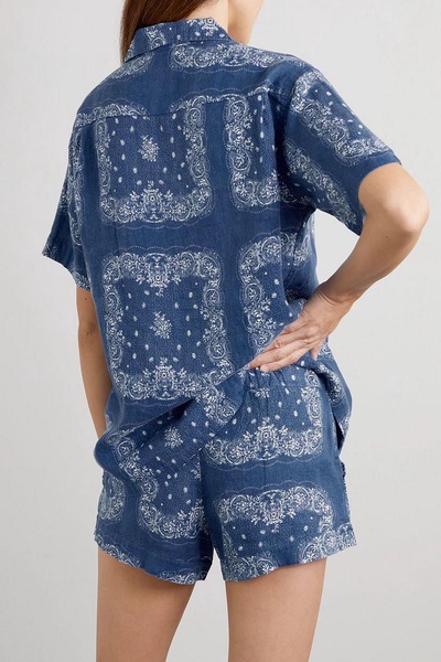 Cuban printed linen pajama set