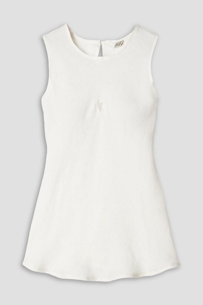 Cutout linen tank