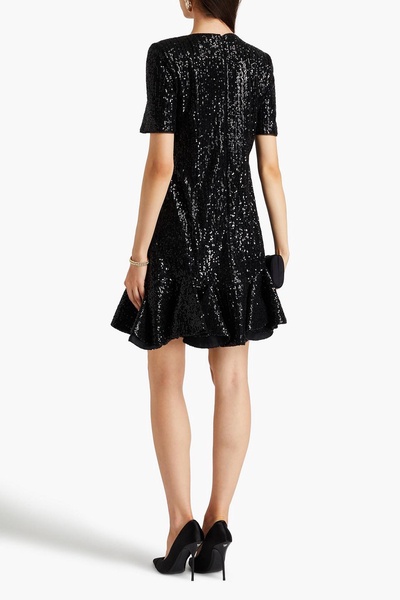 Sequin-embellished lamé mini dress