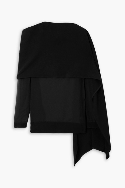 Cape-effect chiffon blouse