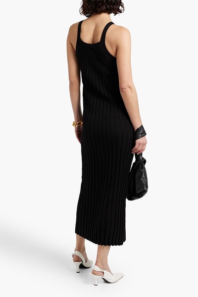 Ribbed silk-blend maxi dress