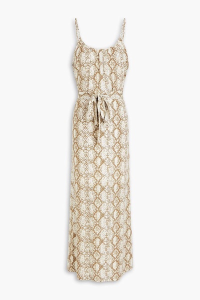 Melissa snake-print voile maxi dress