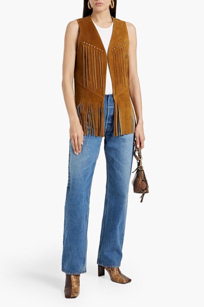 Fringed suede vest