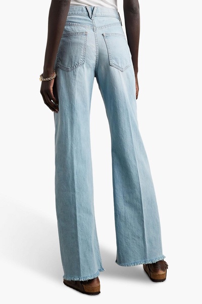 Taylor frayed high-rise wide-leg jeans