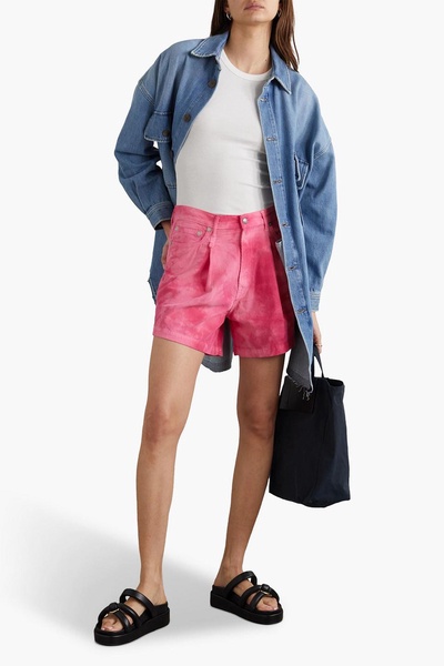 Damon tie-dyed cotton-corduroy shorts