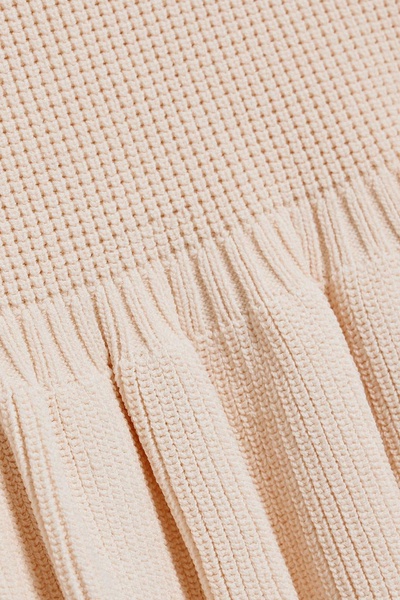 Ruffled stretch-knit mini skirt