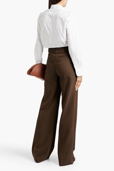 Arielle pinstriped wool-blend twill flared pants