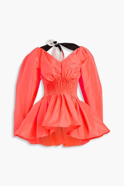 Jaipur tie-back taffeta peplum blouse