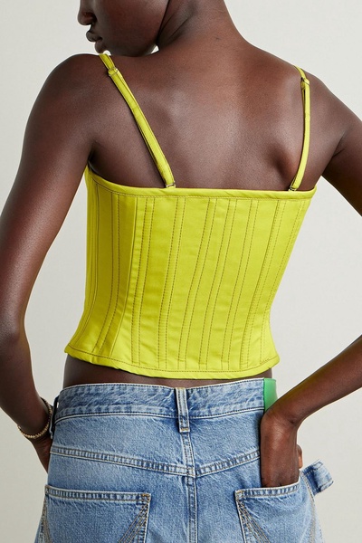 Stay cotton-twill bustier top