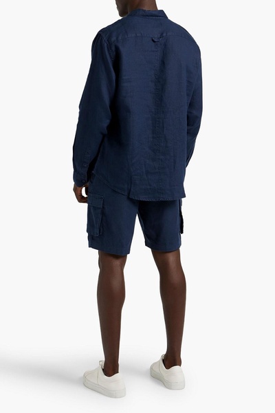 Linen-blend cargo shorts