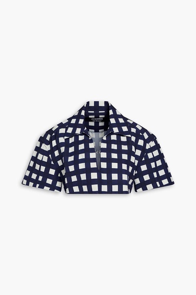 Bebi cropped checked woven shirt