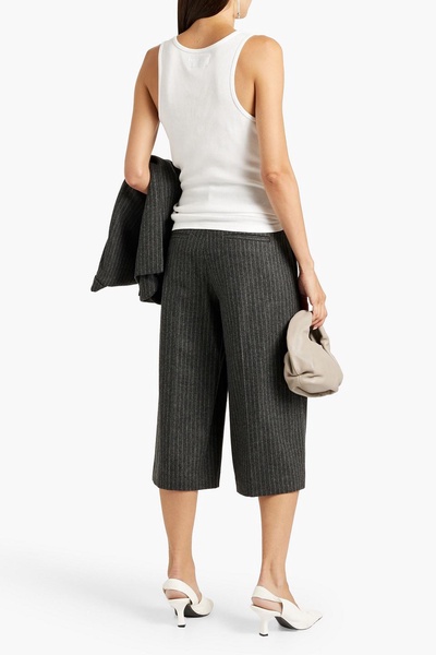 Ilford pinstriped wool-felt culottes