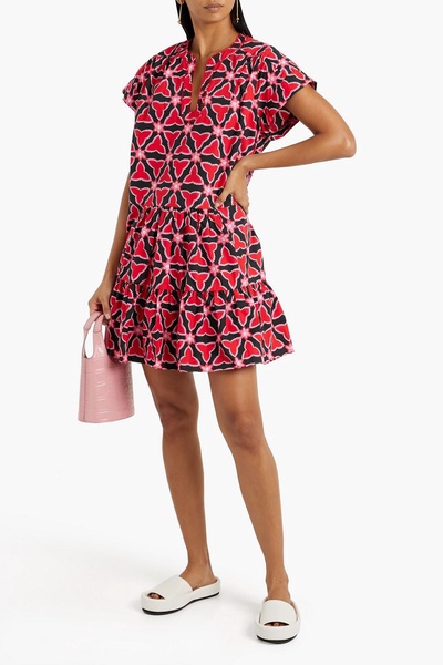 Ashley printed cotton-poplin mini dress