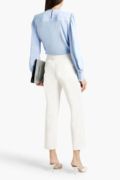 Stretch-crepe blouse