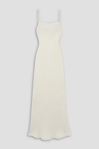 Stella sequin-embellished linen-blend gauze maxi dress