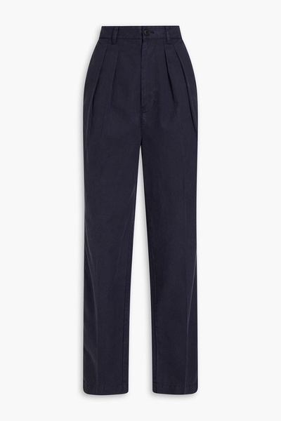 Keaton pleated cotton and Lyocell-blend straight-leg pants