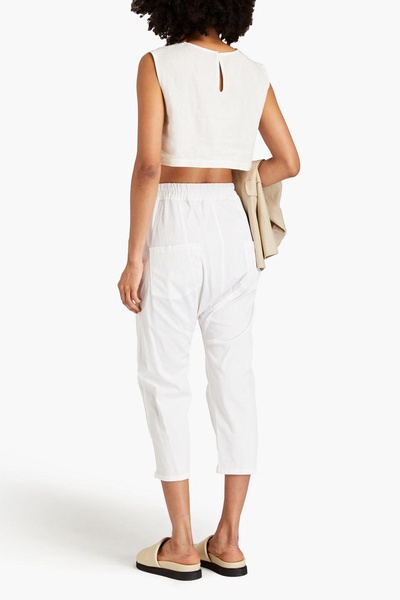 Casablanca cropped cotton-blend twill tapered pants