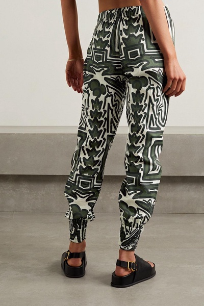 Sagacious printed cotton-poplin tapered pants