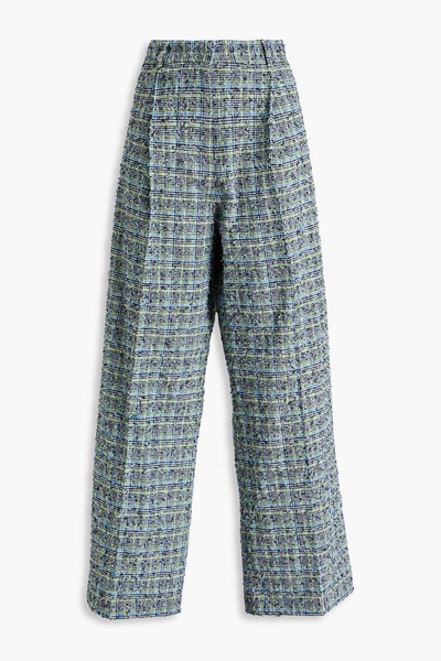 Jesabelle frayed houndstooth tweed wide-leg pants