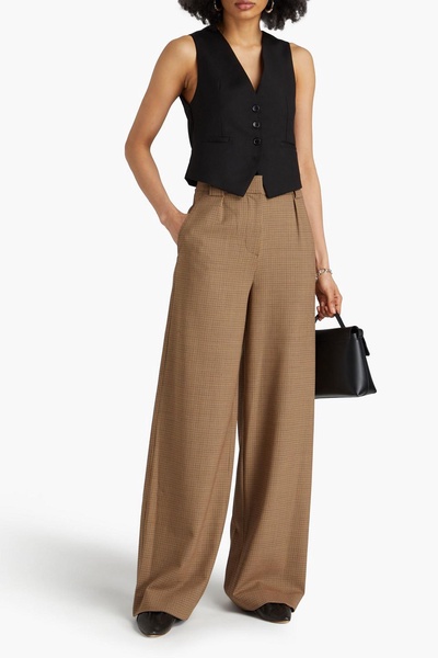 Julietta houndstooth tweed wide-leg pants