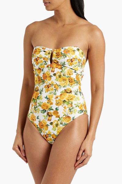 Pauline cutout floral-print swimsuit