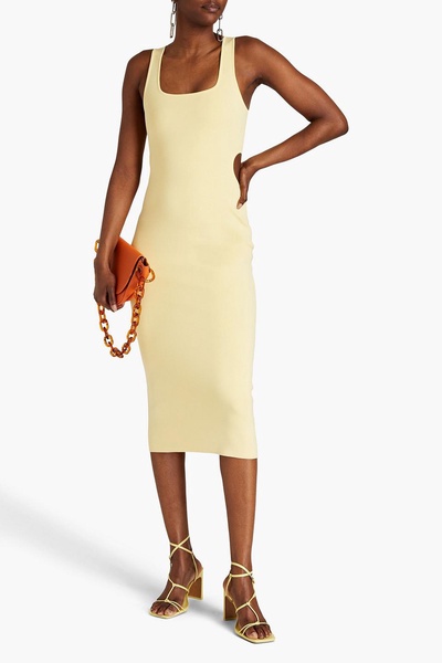 Cutout stretch-knit midi dress