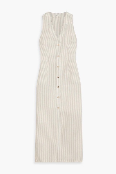 Striped linen and Lyocell-blend maxi dress