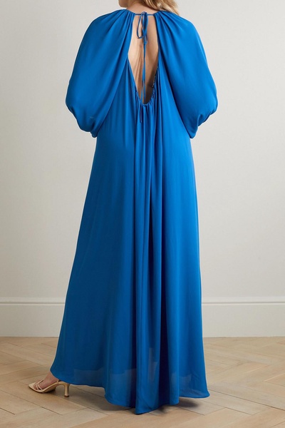 Frida tie-detailed open-back chiffon maxi dress