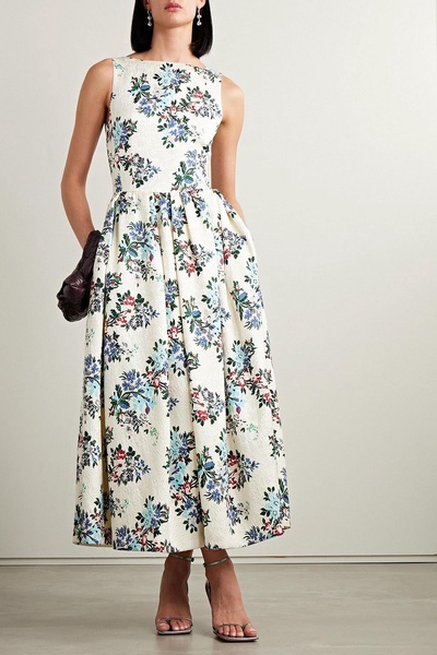 Sophia floral-print cloqué midi dress