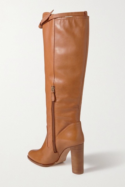 Clarita Saddlery bow-detailed leather knee boots