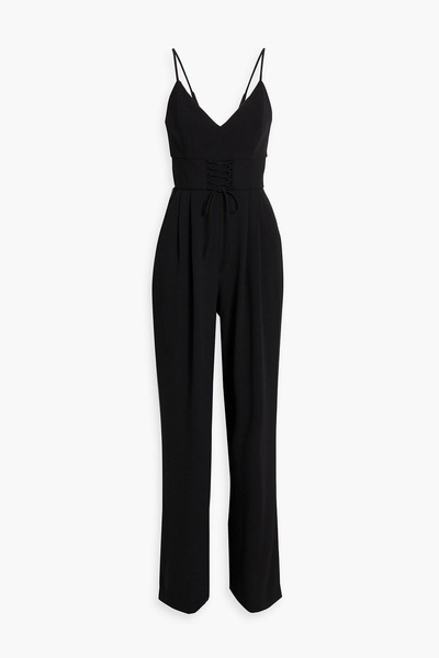 Ziggy lace-up crepe wide-leg jumpsuit