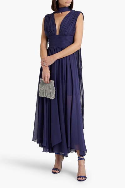 Ira pintucked georgette gown