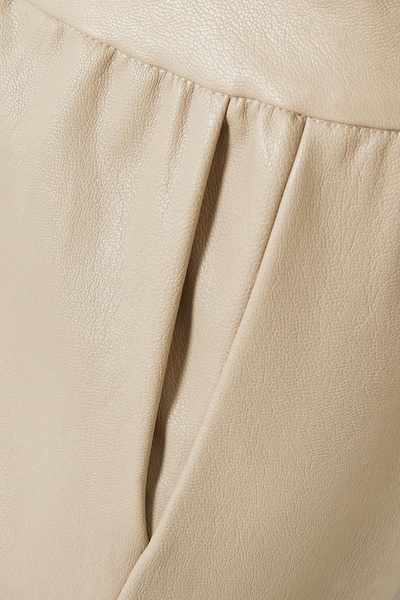 Faux stretch-leather track pants