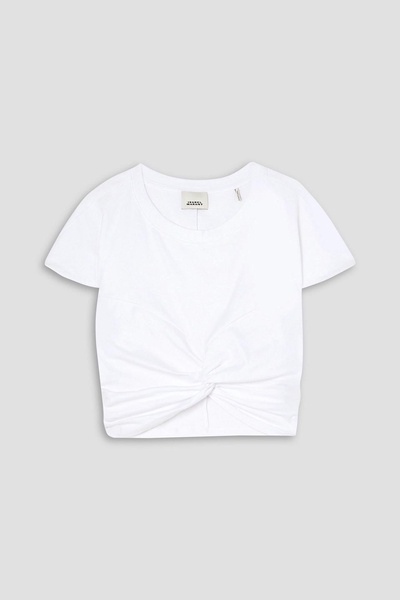 Zineae cropped twist-front cotton-jersey T-shirt