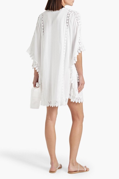 Cindy crochet-trimmed voile kaftan