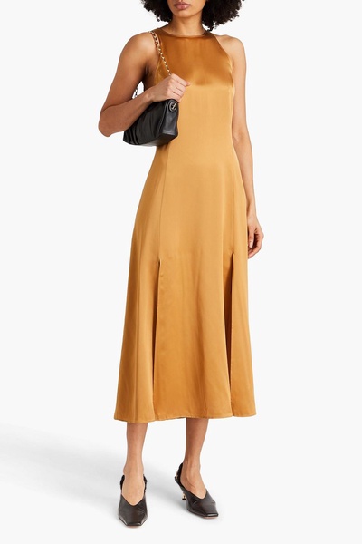 Mina silk-satin midi dress